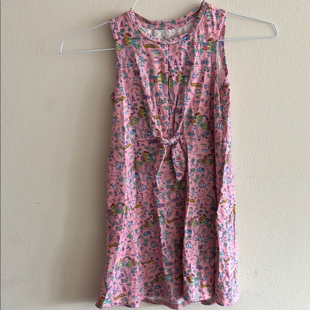 EGG New York  Pink Graphic Print Dress cotton modal size 7 years